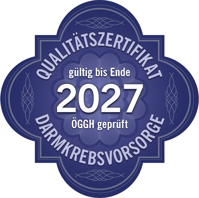 Qualit&auml;tszertifikat Darmkrebsvorsorge - g&uuml;ltig bis Ende 2023 (&Ouml;GGH gepr&uuml;ft)